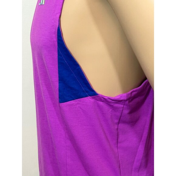 Adidas Men’s Training Tank Top Purple Blue S Logo Slim Activewear Gym Workout - Picture 9 of 15